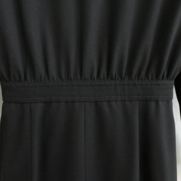 Valentino MissV Navy Wool Dress Button Front Lined Professional Gold Logo Button - Picture 5 of 8